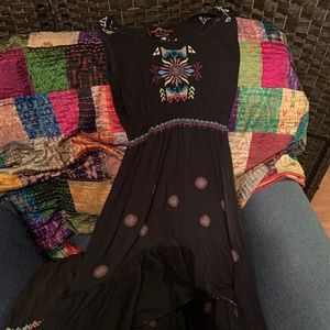 Johnny Was Gorgeous Black Dress with embroidery